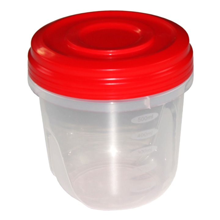 Caserola alimente, Twister, polipropilena, rotunda, transparenta, 0.75 L