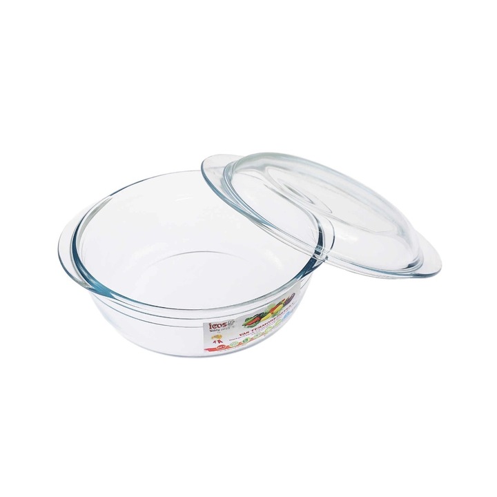 Vas termorezistent 208AN, sticla termica, rotund, transparent, 23 x 11 cm