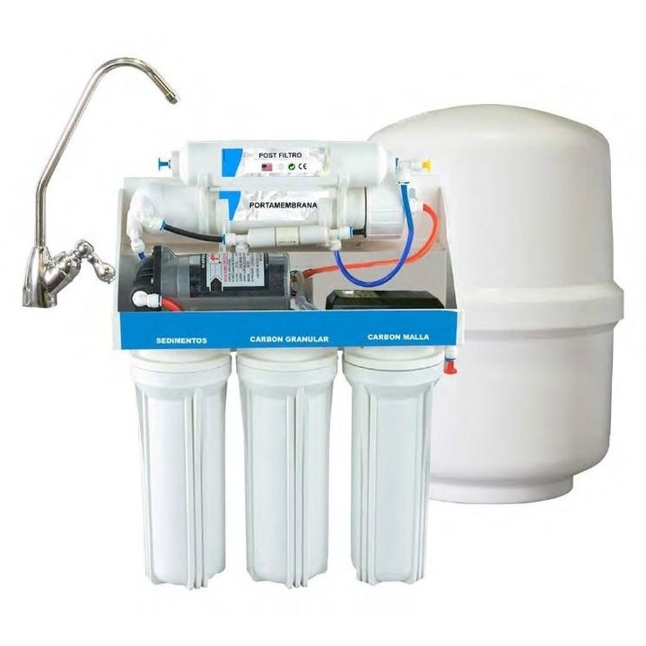 Filtru apa potabila, cu osmoza inversa, 5 etape, montare sub chiuveta, RO - 6, cu pompa