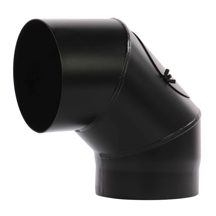 Cot 90 grade pentru cazan, otel, D 160 mm, negru