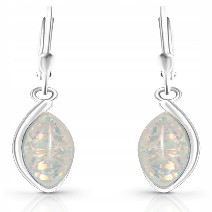 Cercei din argint 925 cu opal, Argintiu
