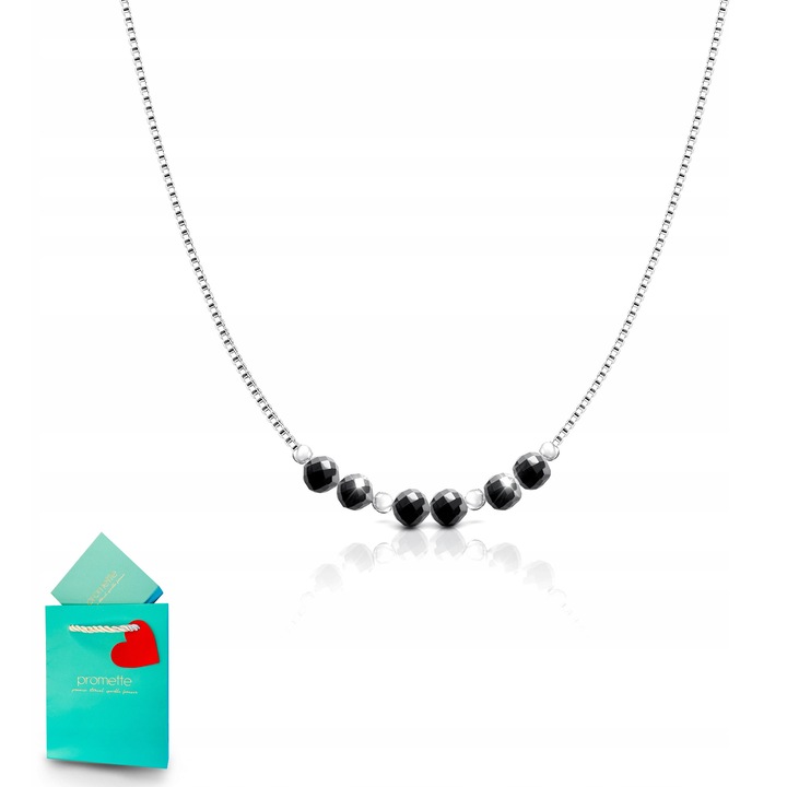 Colier Promette, cu turmalin negru, argint 925