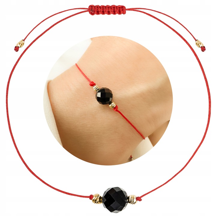 Bratara turmalin negru, argint 925, aurit 18k