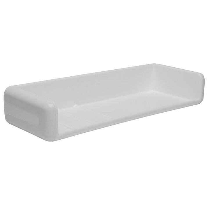 Etajera baie din plastic Romtatay Alaska 62062, finisaj alb, un raft, 32 x 12 x 6 cm