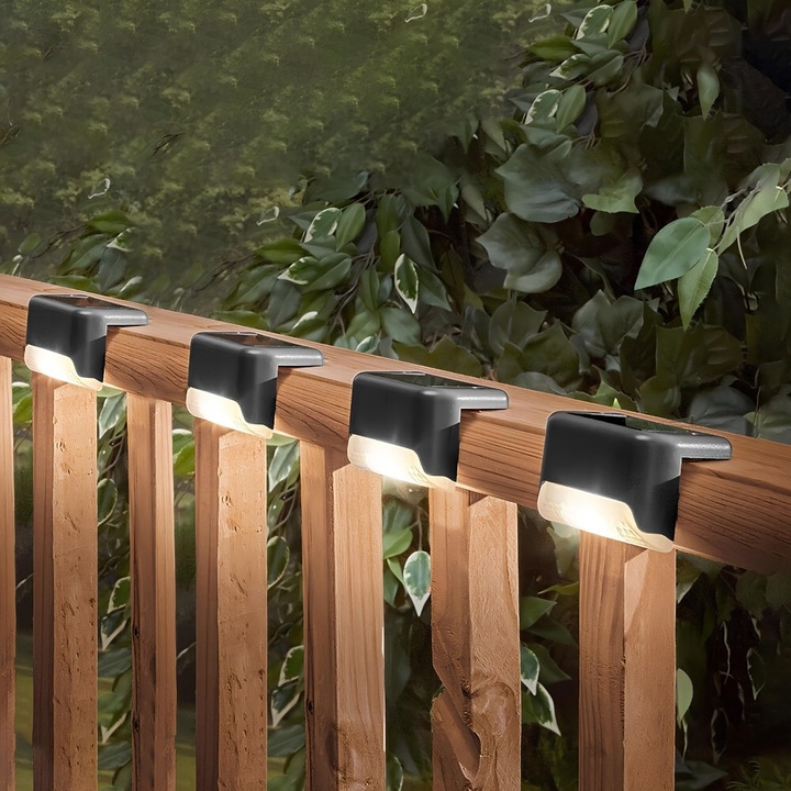 Соларна LED ъглова лампа Hoff, 1lm, топла светлина, IP44, модерна, комплект 4 броя