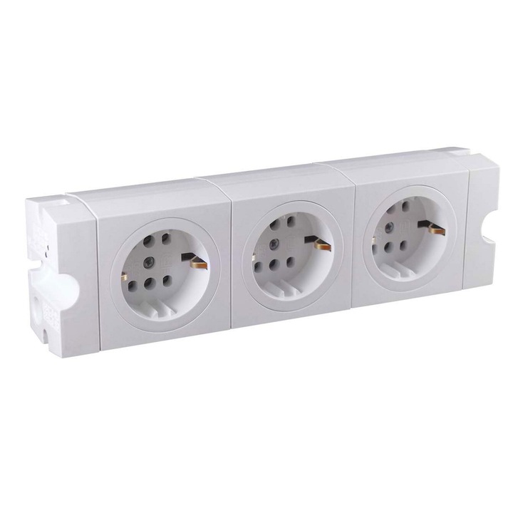 Bloc modular 015085, aplicat, 3 prize, contact de protectie