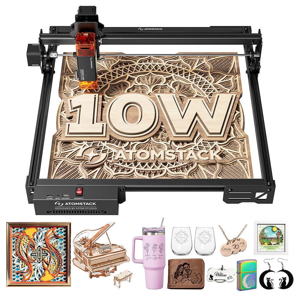 Masina de gravat Laser ATOMSTACK A10 Pro V2, 10W, Precizie 0.01mm