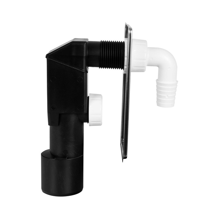 Beépített szifon mosógéphez, Eurociere 5112, rozsdamentes acél lemez