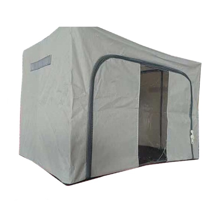 Cutie de depozitare Pliabila, Flippy, Cadru Metalic, cu fermoar, 100 L, material Textil, 60 x 42 x 40 cm, suport de baza din plastic stabil, Gri deschis