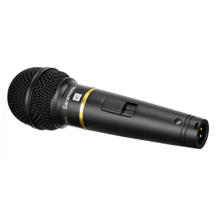 Microfon Saramonic SR-MV58 dinamic cardioid alb/negru, utilizare profesionala, conectivitate XLR