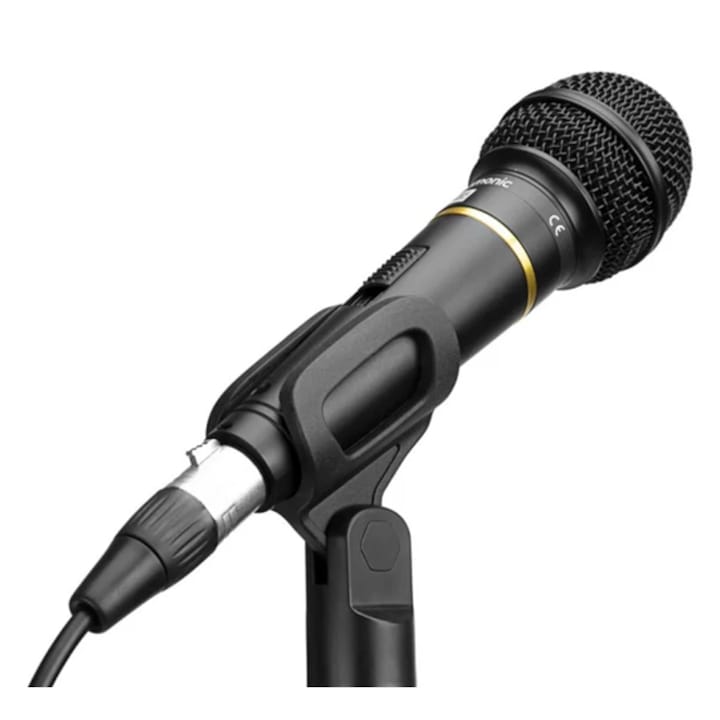 Microfon Saramonic SR-MV58 dinamic cardioid alb/negru, utilizare profesionala, conectivitate XLR