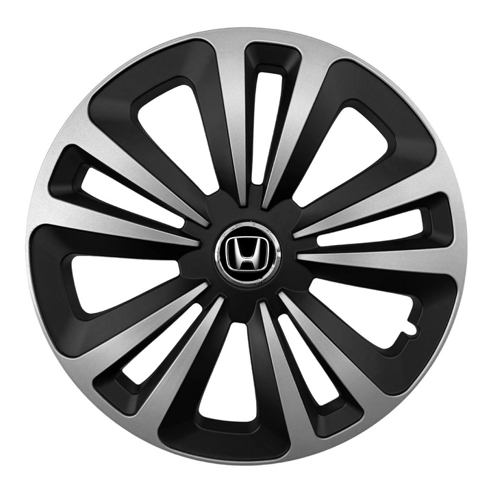 4 darabos AutoSSF R15 dísztárcsa készlet, 15 colos felnikre alkalmas, HONDA TERRA II kétszínű modellhez, kék logóval