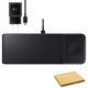 Incarcator Wireless 3 In 1 compatibil Samsung, Base Trio EP-P6300TBEGEU, Telefon, Smartwatch, Casti, Galaxy Watch Buds, Fast Charging, USB-C, Compatibil Samsung Galaxy, iPhone, Android, Dock Station Cu Adaptor Retea si Cablu Inclus, Negru