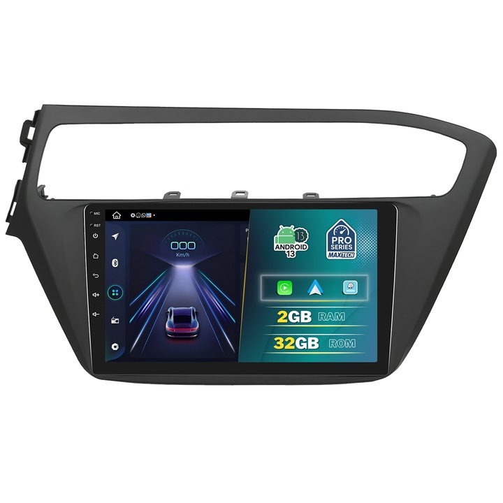 Hyundai I20 2017-2021 dedikált navigáció, MaxTech® PRO SZÉRIA, 2 GB RAM 32 GB ROM, Carplay és Android Auto, 9" HD érintőképernyő, GPS, Wifi, Bluetooth, Rádió, USB, EQ, DSP, Waze, Youtube, Google Play