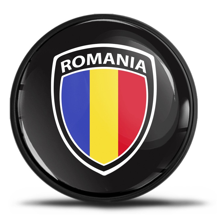 Emblema BMW, SkinoEu, cu diametrul de 74 mm, compatibila cu BMW, pentru hayon, portbagaj, Drapelul Romaniei, EZ 36