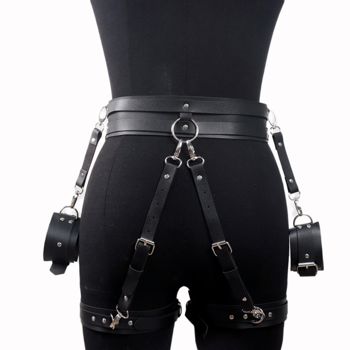 Curea sexy pentru incheietura, coapse si talie, piele, rosie