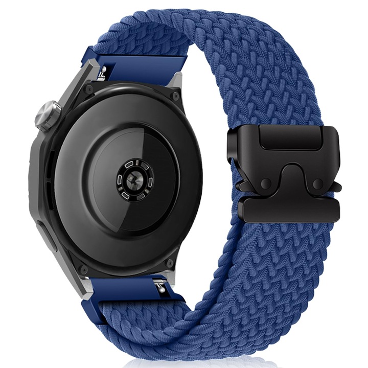 Óraszíj Huawei Watch GT, GT2, GT3, GT4, GT5, Samsung Galaxy Watch 3 vagy bármilyen okosórához, 22 mm széles szíjjal, PsAyl®, állítható, rugalmas nejlon, kék