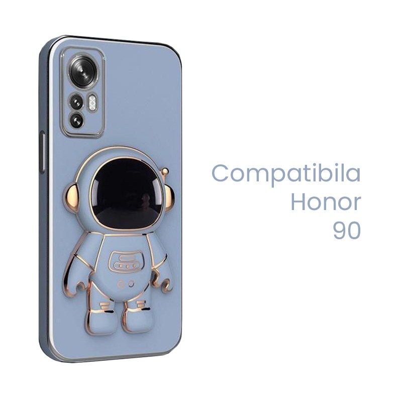 Husa de Protectie 2 in 1, Flippy, Husa de Protectie pentru Honor 90, Model Astronaut, Husa cu Suport, din TPU, Albastru