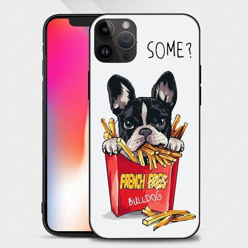 Husa de Protectie, Flippy, Husa de Protectie pentru iPhone 14 Pro Max, din TPU, Imprimeu Bulldog SOME, Alb