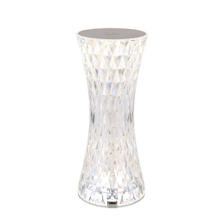 Veioza LED RGB Gixi 28073, 1.5W, functie touch, culori RGB comutabile, alba, moderna