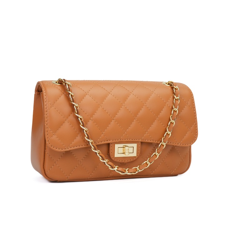 Poseta Piele Ruby - Coniac, Geanta Casual din Piele Naturala, Geanta, Genti