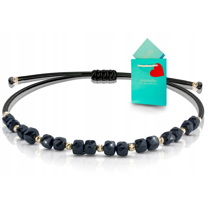 Bratara Promette, Argint 925, Negru