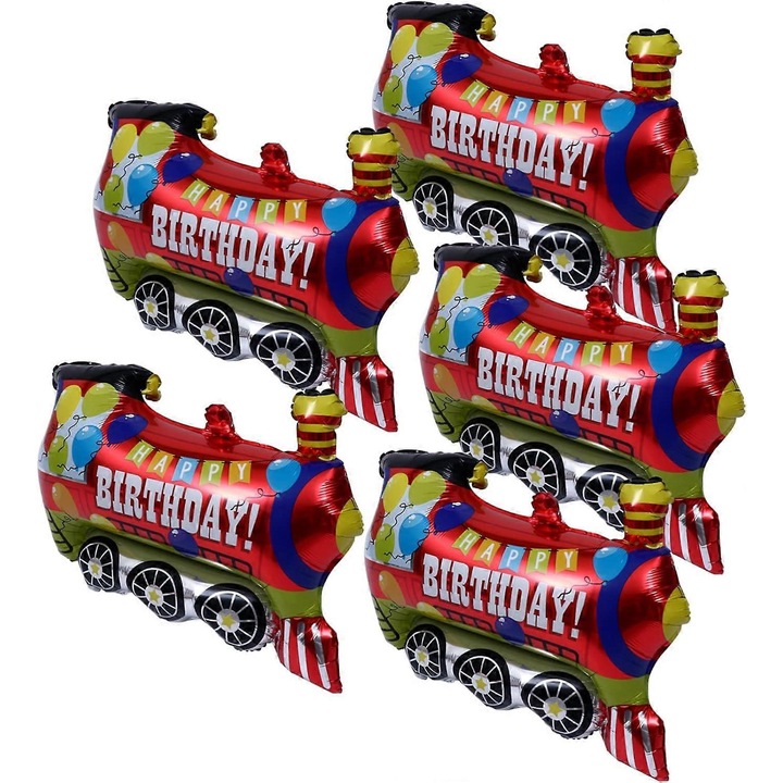 5 darabos gyerek party lufi szett, autó dizájnnal, szállítási tematika, többszínű