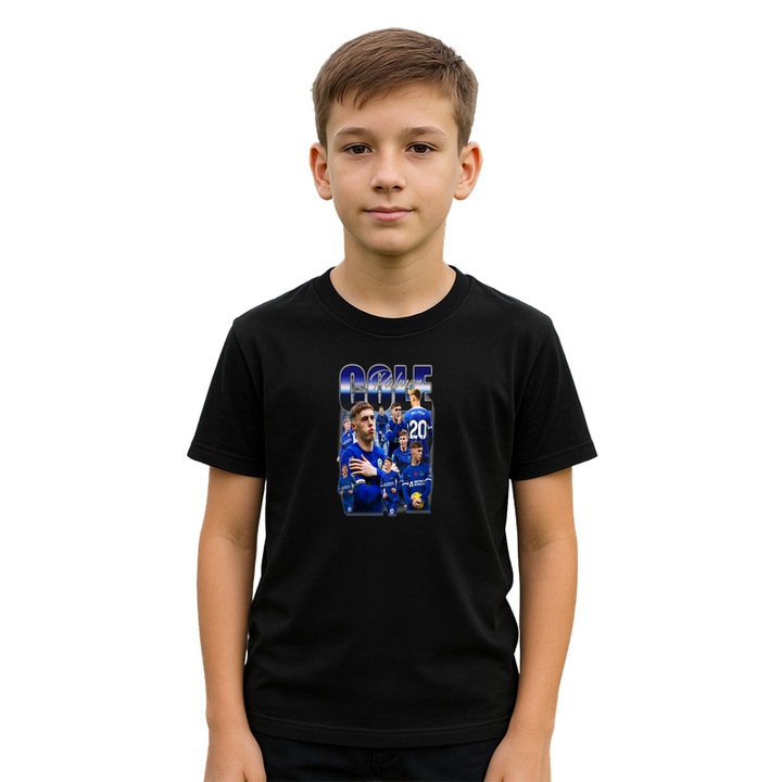 Tricou copii cu Cole Palmer, Negru