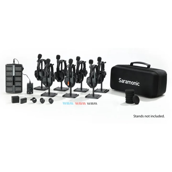 Sistem intercom Saramonic WiTalk9 WT7S14xbat, 7 persoane, Full-Duplex, alb/negru, wireless