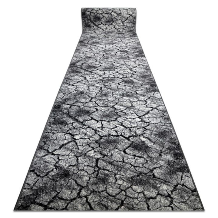 Traversa DYWANY ŁUSZCZÓW silver terra pamant crapat gri 80cm, 80x370 cm