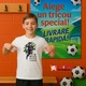 Tricou copii cu Mbappe Eat Sleep Footbal Repeat, Alb