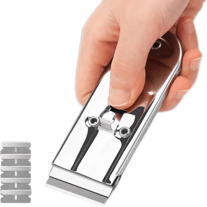 Класическа самобръсначка, 5 резервни ножчета, сребриста