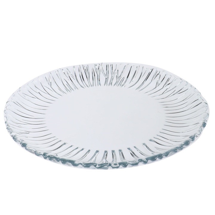 Platou Aurora 10499, forma rotunda, sticla, transparent