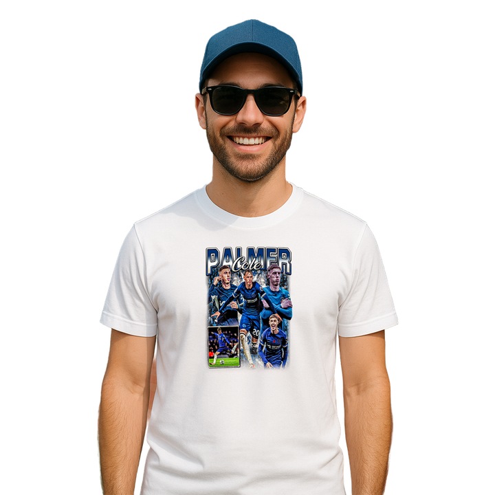 Tricou Palmer Cole Player, Barbat, din bumbac 100%, Cri-Flo, Culoare Alb, Marime S