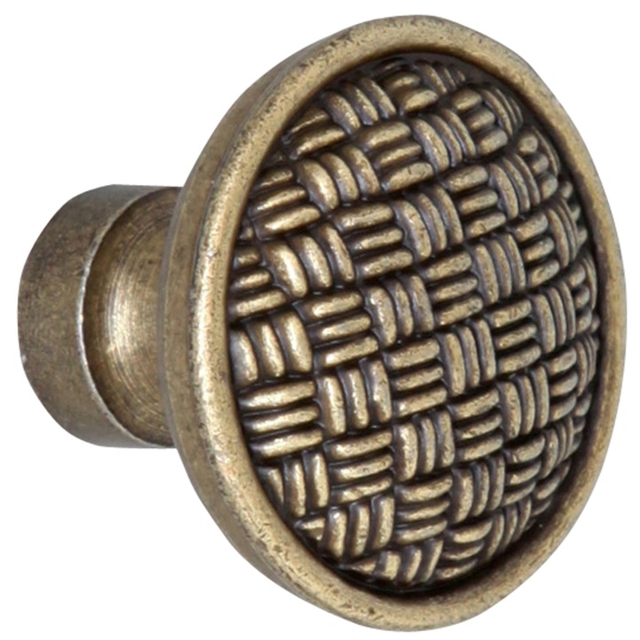 Buton pentru mobila, metalic, alamit antic, M 485.41.29, 35 x 30 mm