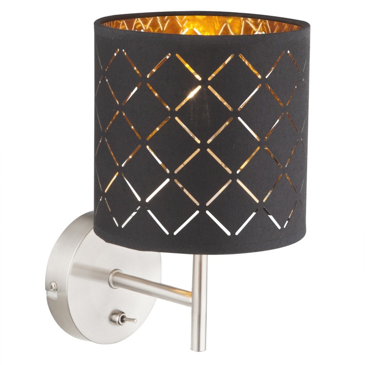 Aplica Clarke 15229W, 1 x E14, negru + auriu, clasica