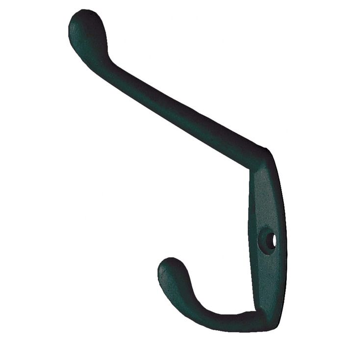 Cuier mobila cu 2 agatatoare, zamac, negru, pentru baie, dormitor, hol, prindere pe mobila / perete, 494.10.19