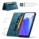 Husa pentru Xiaomi Mi 10T 5G, Mi 10T Pro 5G, Redmi K30s, CaseMe Retro, slim, piele, tip portofel, stand, inchidere magnetica, textura moale, protectie RFID, Albastru
