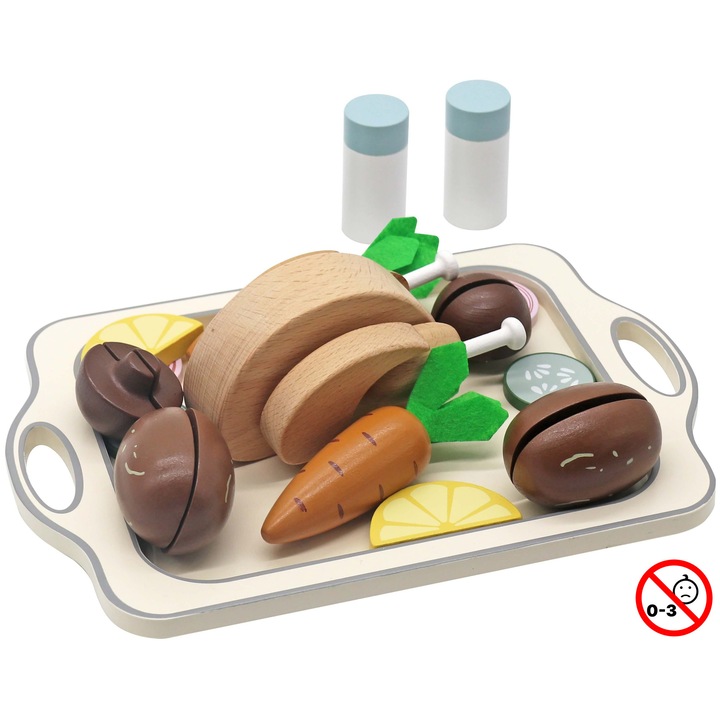 Set de bucatarie copii Joyland, pui la cuptor, legume, sare si piper