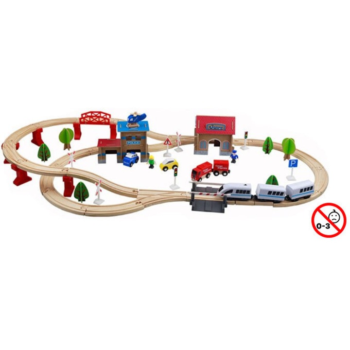 Trenulete de jucarie, Joyland, siderodrom cu tren, accesorii incluse, multicolor, set