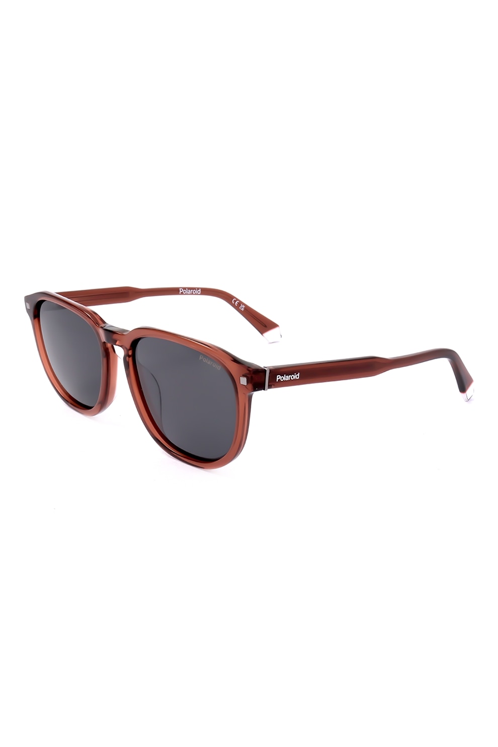 Polaroid, Ochelari de soare cu lentile polarizate si logo, Maro cognac, 55-18-145