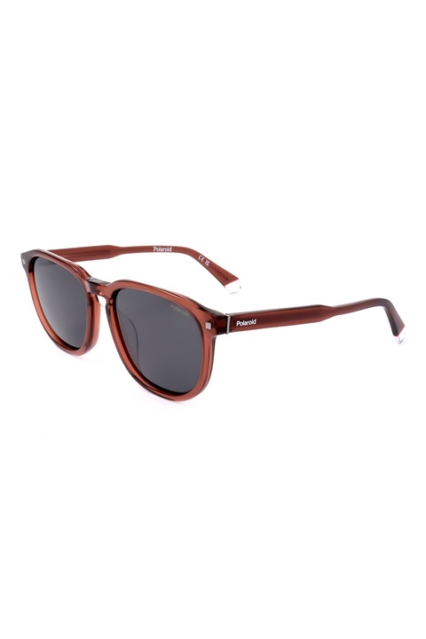 Polaroid, Ochelari de soare cu lentile polarizate si logo, 55-18-145, Maro cognac