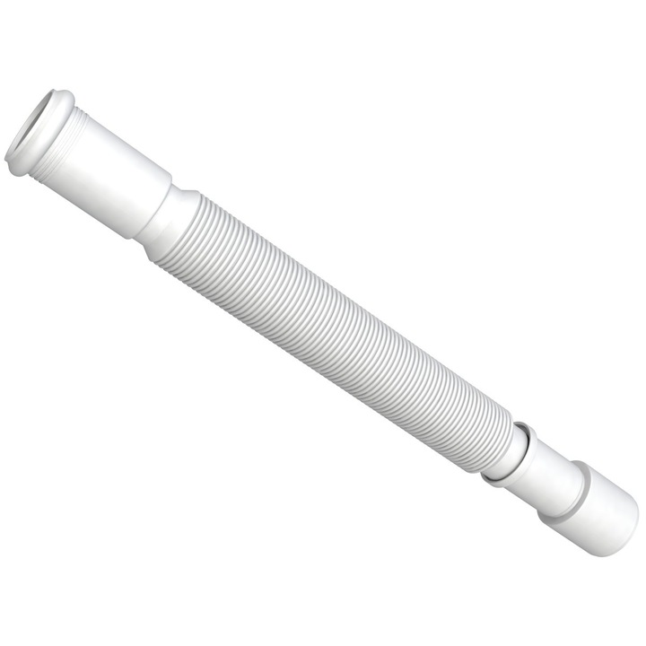 Sifon flexibil pentru bideu, Bonomini, Magikone 9380FM50B0DD, polipropilena, extensibil, D 40 - 50 mm, alb