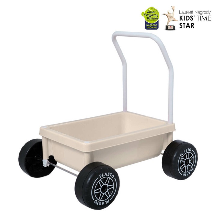 Plasto járókeret csendes kerekekkel, bézs, 48cm