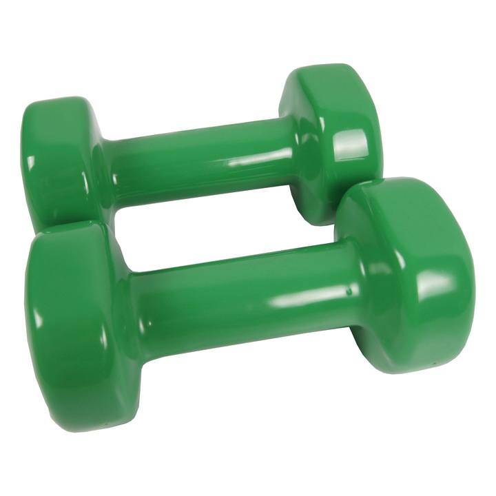 Gantere Qizo, metal cu invelis vinyl, set 2 buc x 4 kg