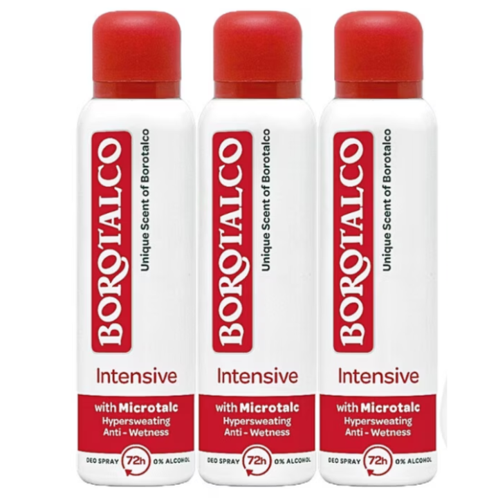 Pachet Borotalco: 3 x Antiperspirant spray Intensive, 150 ml
