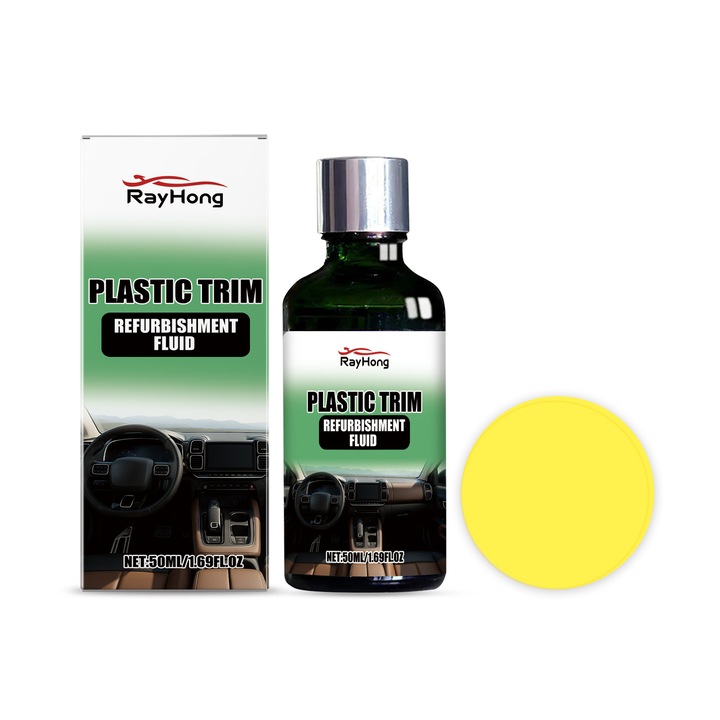 Set de restaurare auto Rayhong, curatare si protectie pentru piese din plastic, 50ml