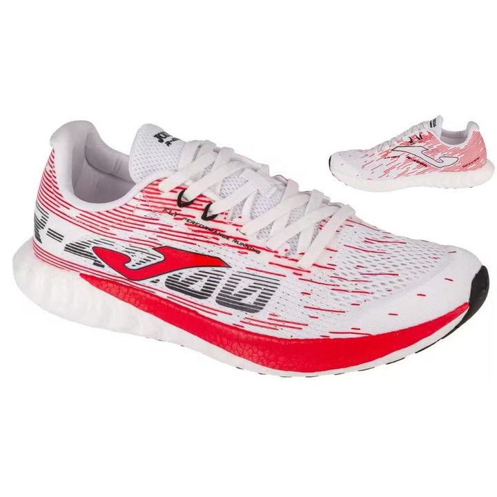 Joma R.4000 futócipő, fehér, textil és szintetikus anyagból, férfiaknak, fűzős zárral, nagy teljesítményű