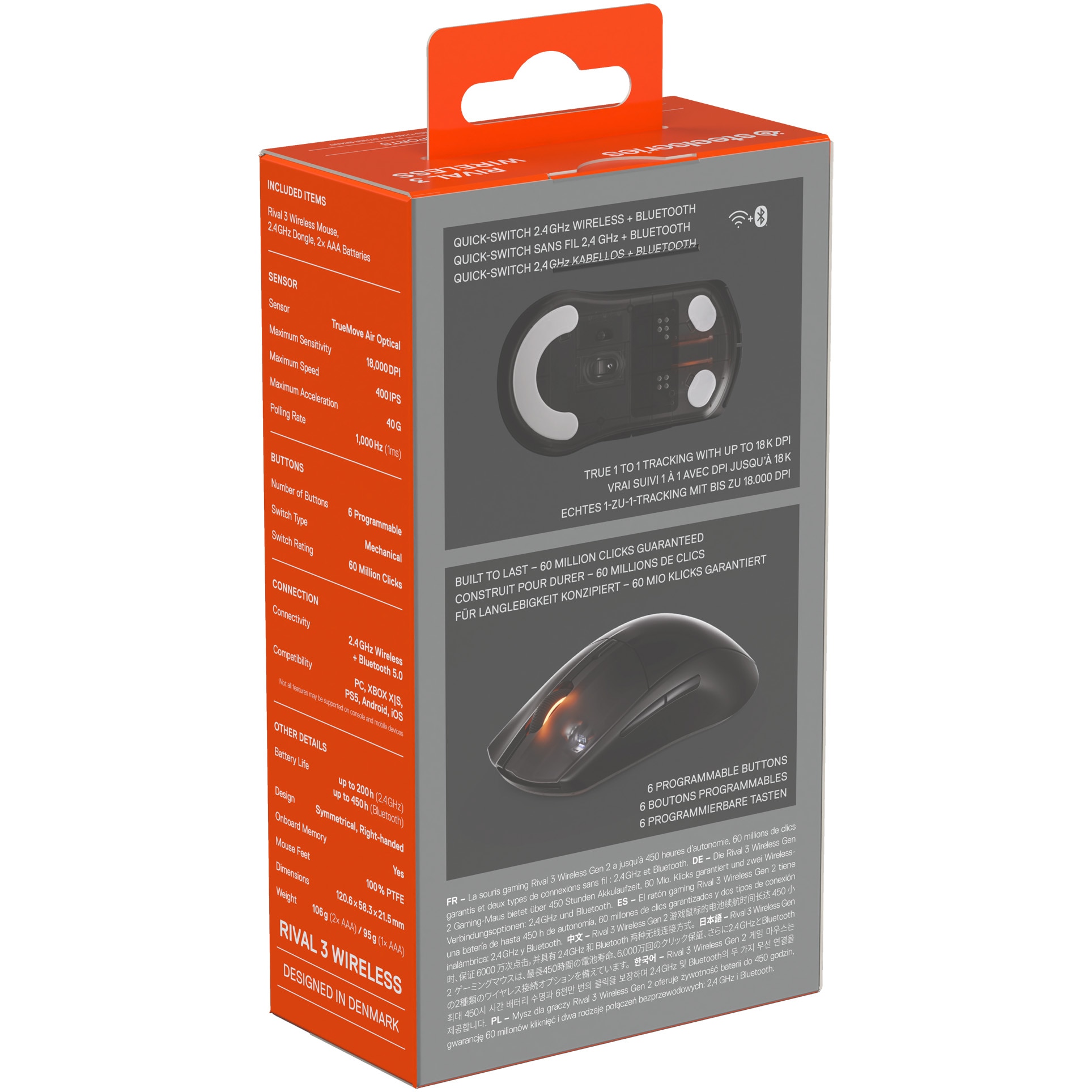 Mouse Gaming Wireless SteelSeries Rival 3 GEN 2, 18000 DPI