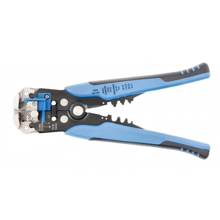 Cleste automat dezizolator, 0.2-6mm, 24-10 AWG, lungime 205mm, Hogert Technik